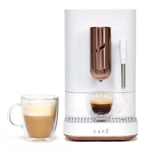 Flexible Cafe Affetto Automatic Espresso Machine Milk Frother with Built In Adjustable Espresso Bean Grinder Minimalist