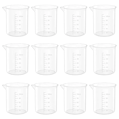 Soft 12 Pcs 10 Oz Transparent Experiment Measuring Cup Reusable