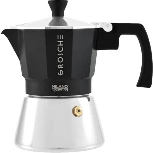 Contemporary Milano Induction Stovetop Espresso Maker Moka Pot 3 Cup Unique