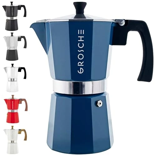 Professional Milano Stovetop Espresso Maker Moka Pot 9 espresso Cup 15.2 oz Blue 9 Count Excellent