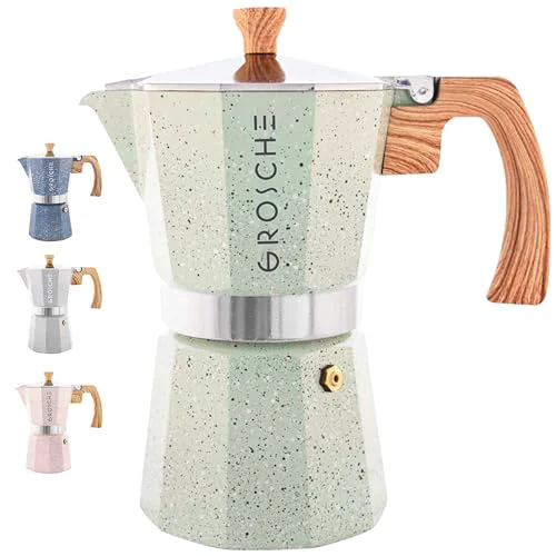Exclusive Milano Stovetop Espresso Maker Moka Pot 6 espresso Cup 9.3 oz Mint Efficient
