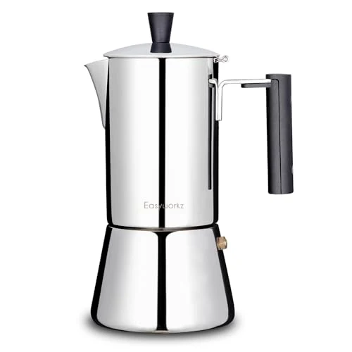 Green Pedro Stovetop Espresso Maker 4Cup 200ml Stainless Steel Italian Coffee Machine Maker Moka Pot Induction Espresso Pot 4 Count Unique