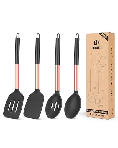 Premium Pack of 4 Silicone Cooking Utensils Set 4 Count Smart