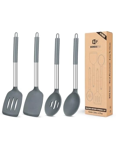 Effective Pack of 4 Silicone Cooking Utensils Set 4 Count Comfortable