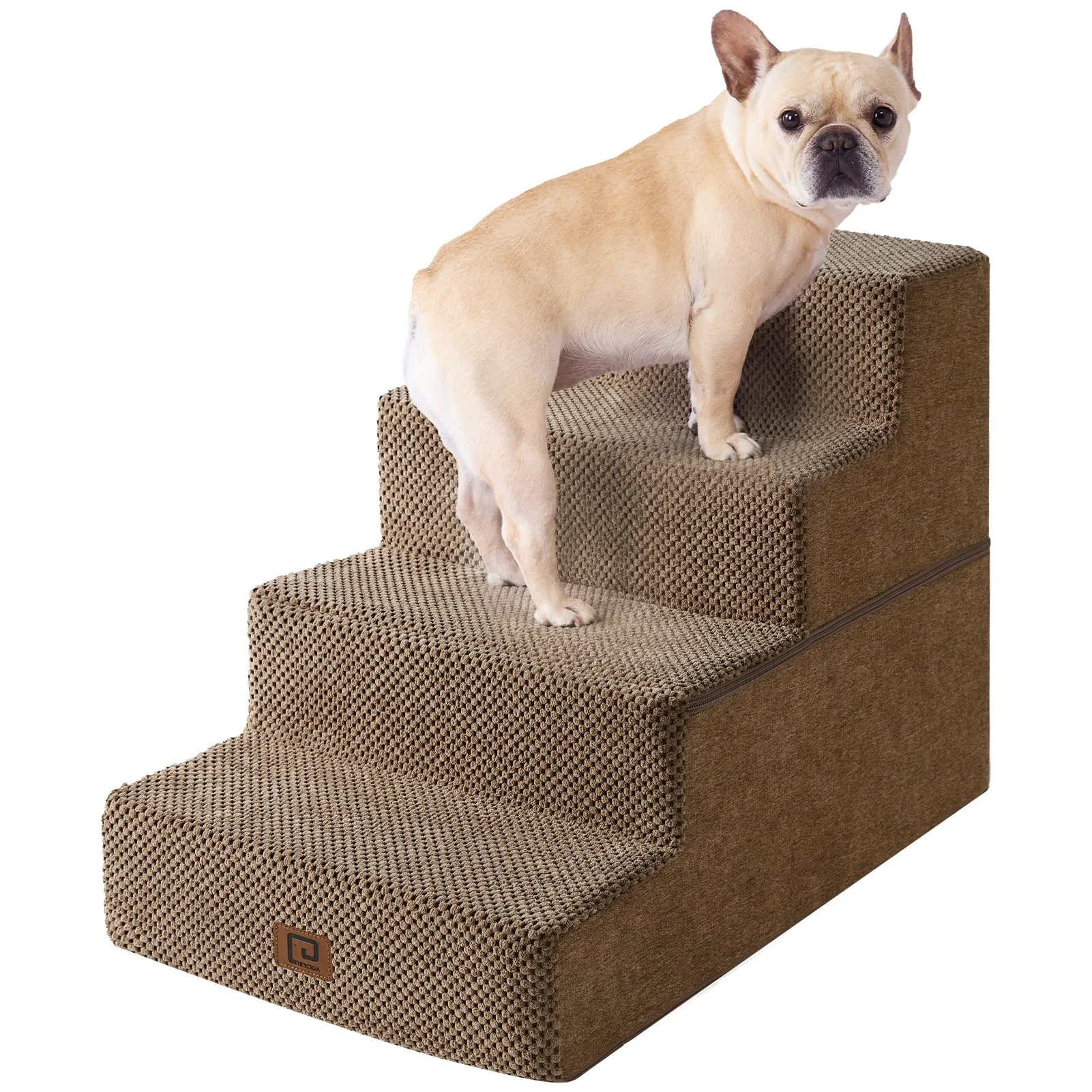 Safe EHEYCIGA Dog Stairs for Bed - 4-Step Camel Pet Steps Non-Slip Foldable Enhanced
