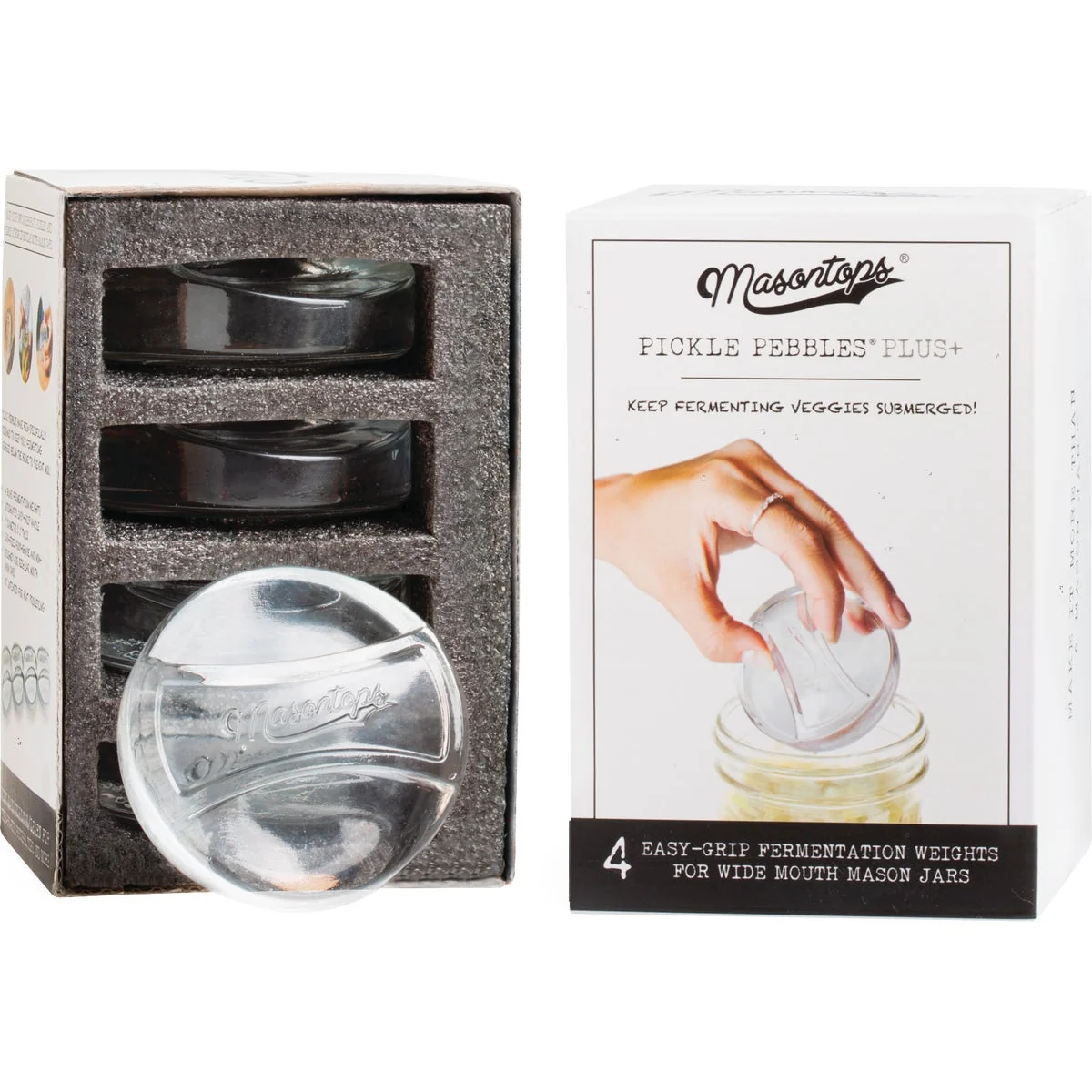 Outstanding Masontops Wide Mouth Pickle Pebbles Canning Weight 4-Pack Prestigious