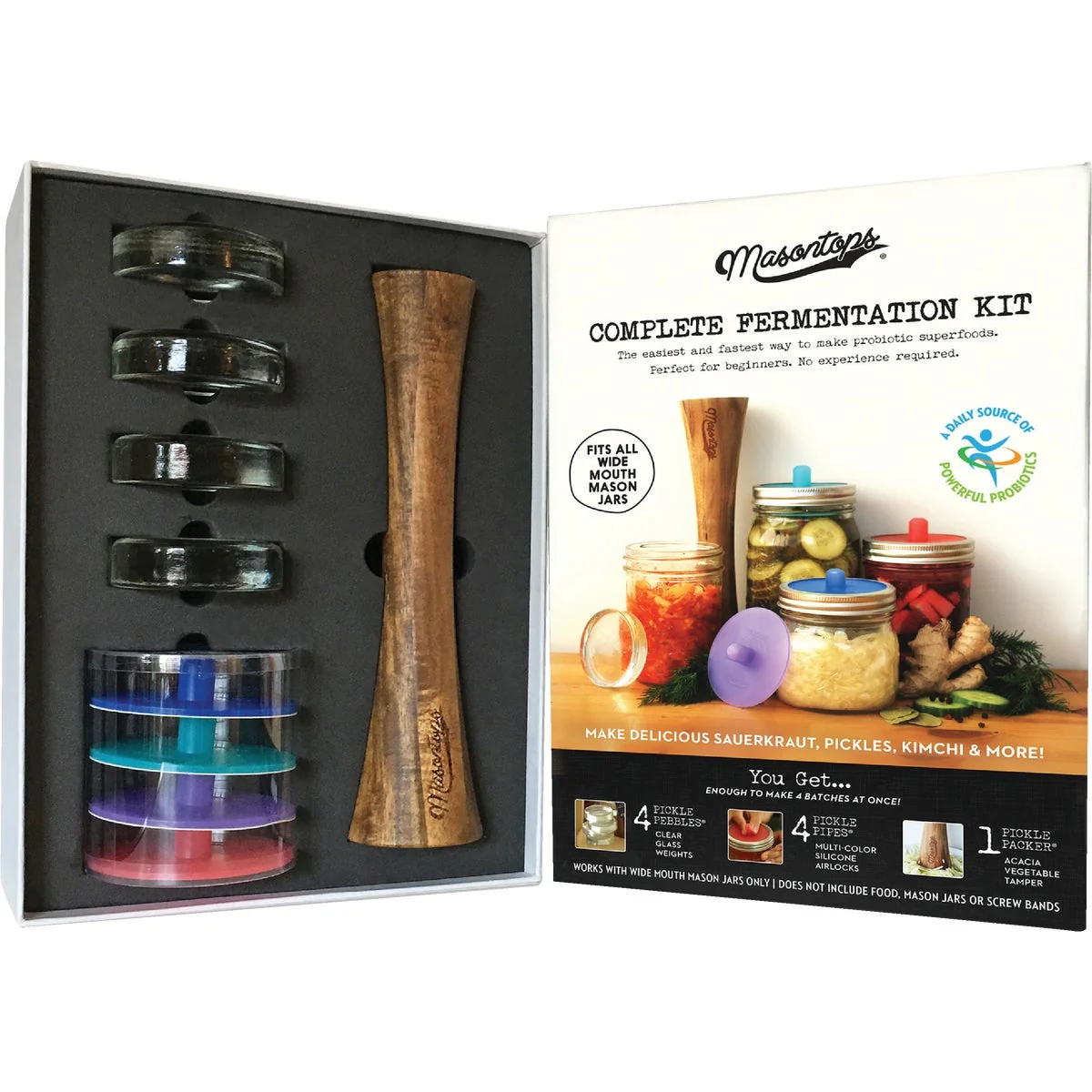 Enhanced Masontops Wide Mouth Fermentation Kit 9-Piece Next-Generation