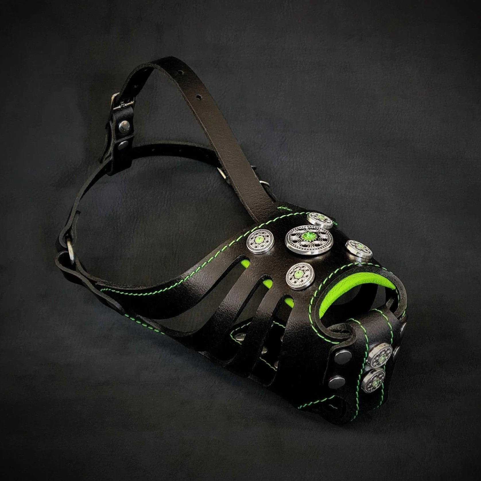 High-Quality The ''Bijou'' Basket Muzzle Black Green Official