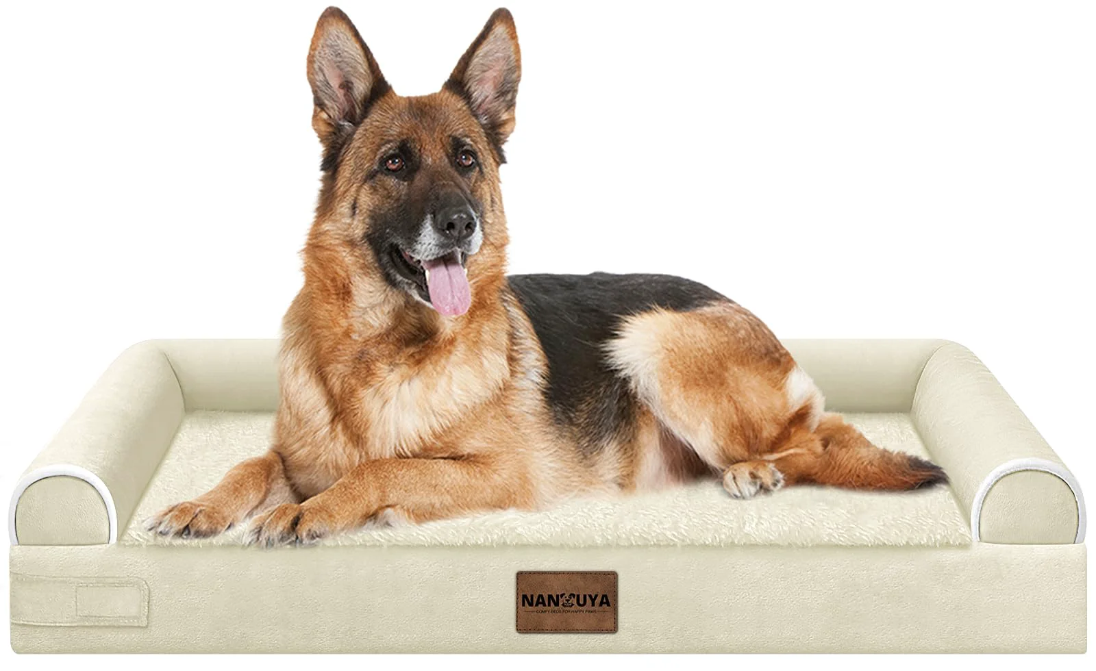 Powerful NANUYA Large Dog Bed Orthopedic Washable – Extra Large Egg Crate Foam Bed with Waterproof Cover Solid