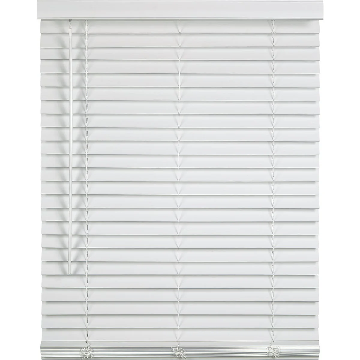 Flexible Home Impressions 27 In. x 64 In. x 2 In. White Faux Wood Cordless Blind Verified