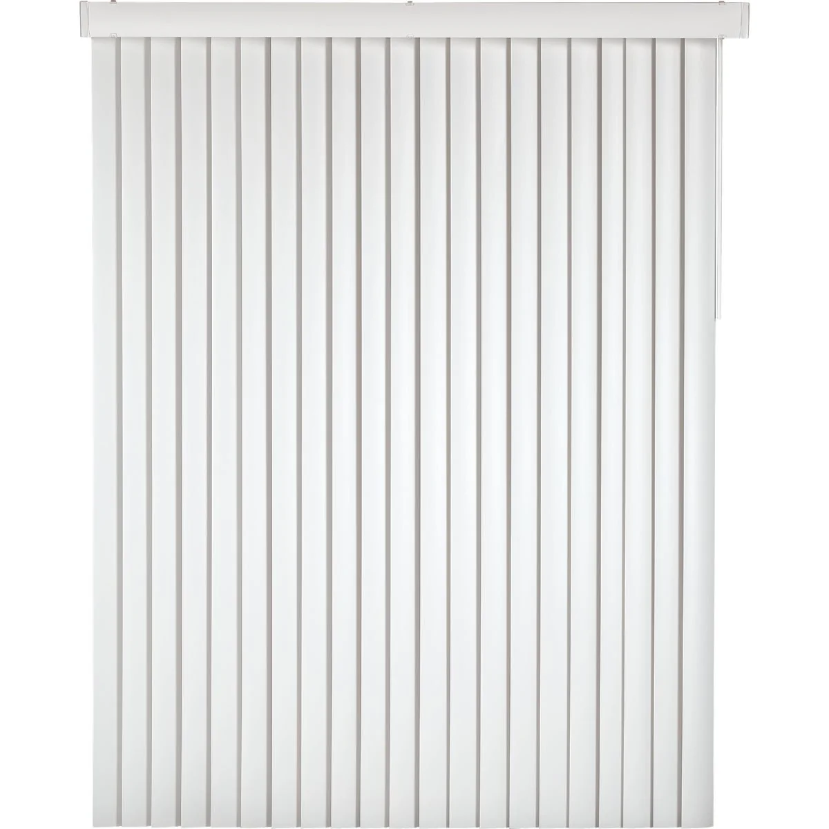 Expertly Made Home Impressions 66 In. x 84 In. x 3.5 In. White Vinyl Light Filtering Vertical Cordless Blind Quality