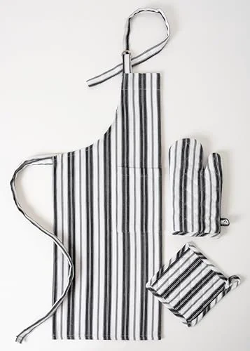 Expertly Made 1 Oven Mitt 1 PotHolder 1 Kitchen Apron Set Outstanding