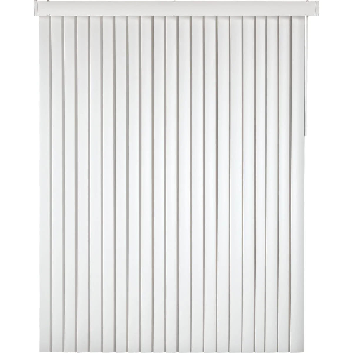 Exclusive Home Impressions 66 In. x 84 In. x 3.5 In. White Vinyl Room Darkening Vertical Cordless Blind Verified