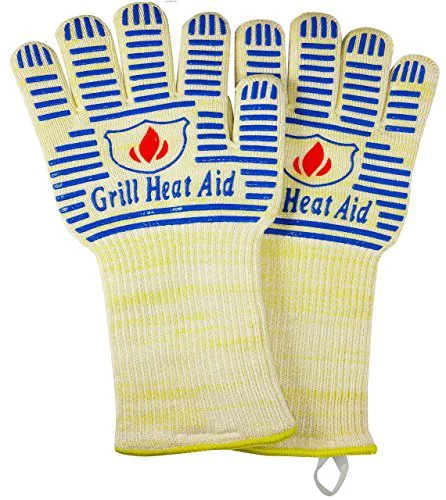 Green Grill Gloves Heat Proof for Men Grilling BBQ Heat Resistant Gloves 2 Count Sophisticated