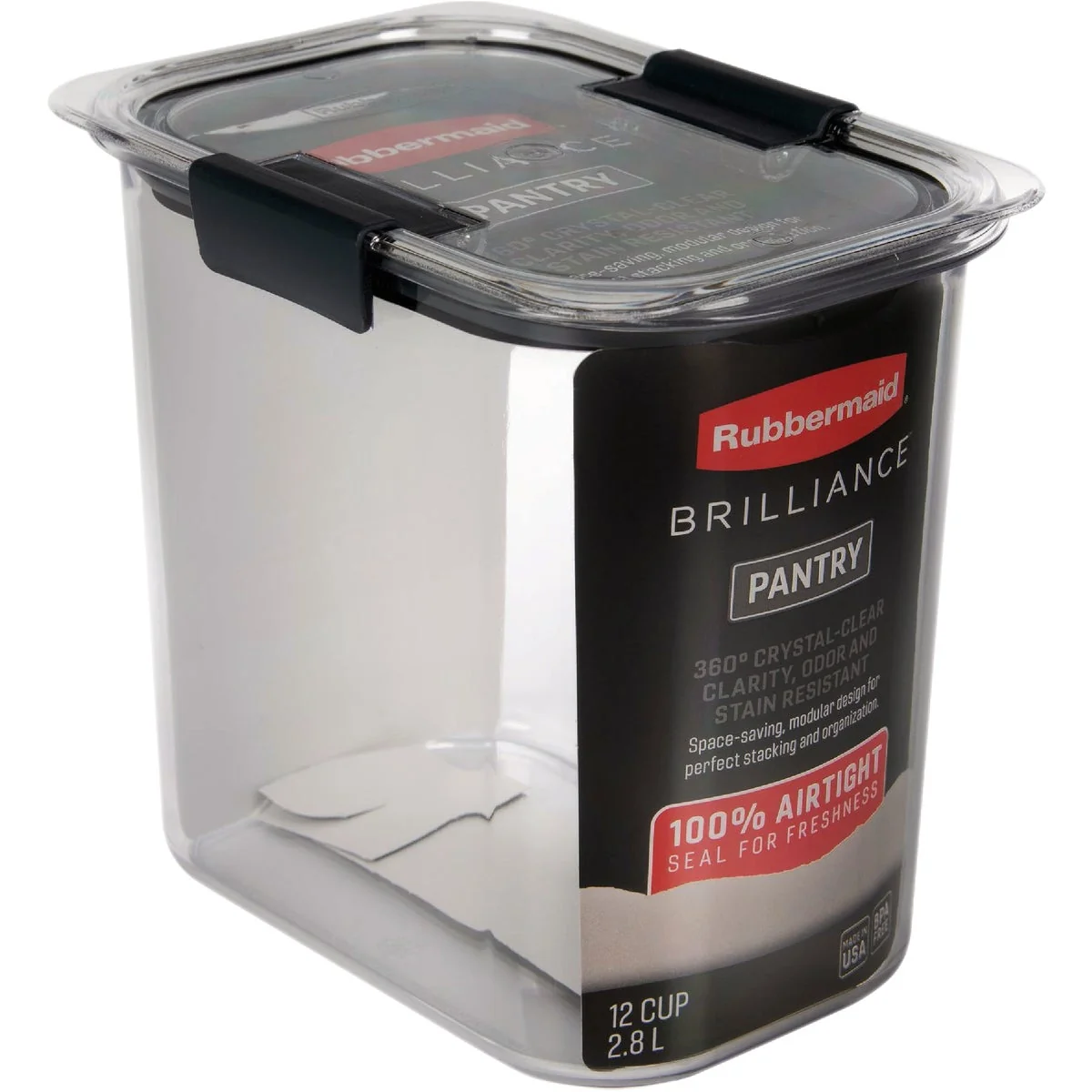 High-End Rubbermaid Brilliance 12 Cup Sugar Pantry Airtight Food Storage Container Safe