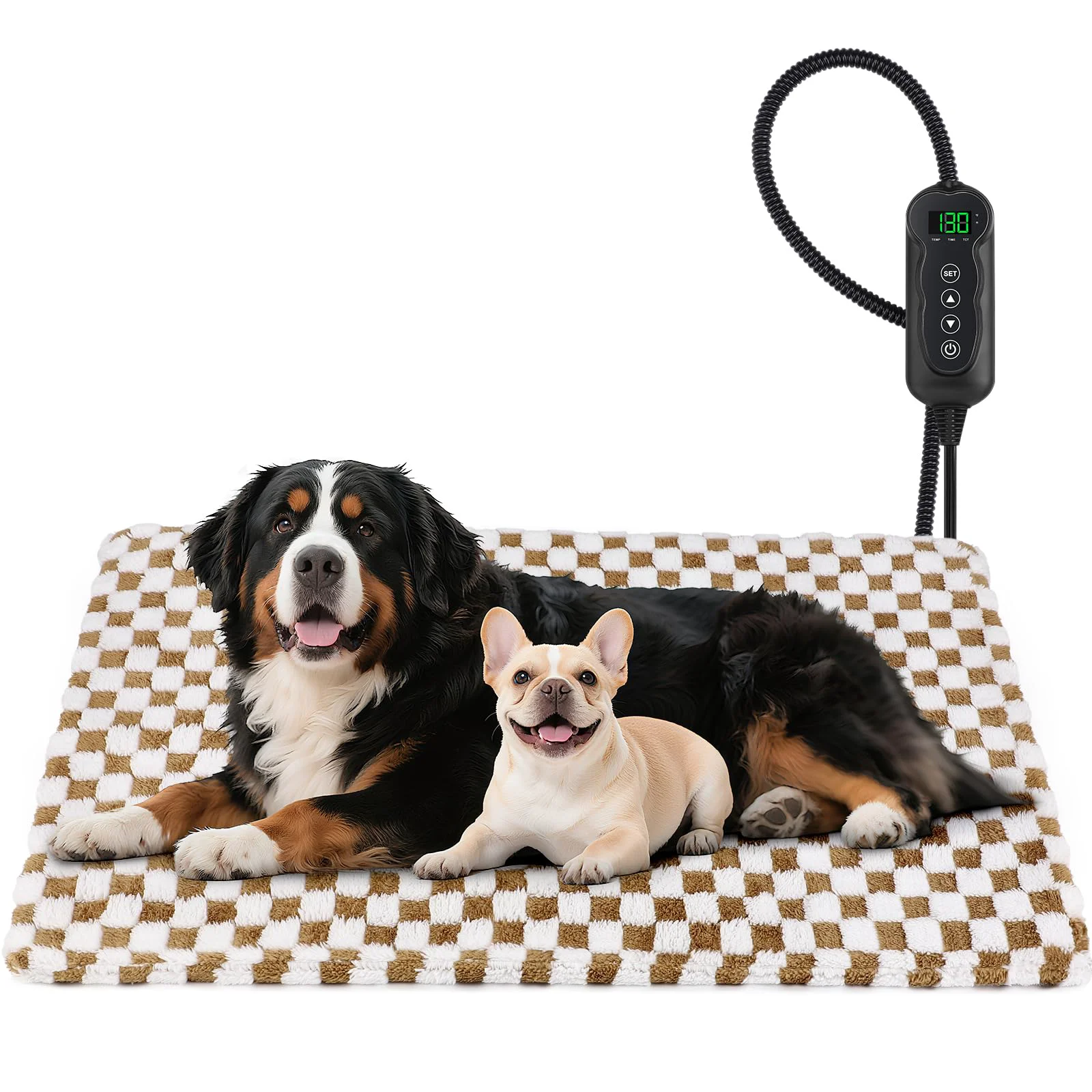 Consistent MIXJOY Heated Dog Bed 47x28 in – Waterproof Electric Heating Pad with Timer Adjustable Temperature Auto Power-Off Soft