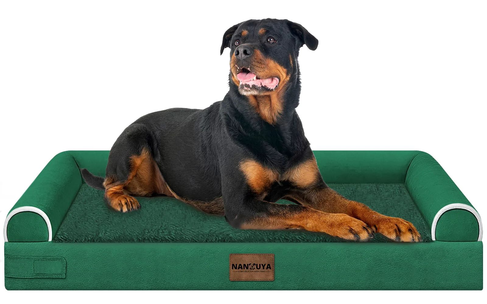 Crafted NANUYA Large Orthopedic Dog Bed – Washable XXL Egg Crate Foam Emerald Practical