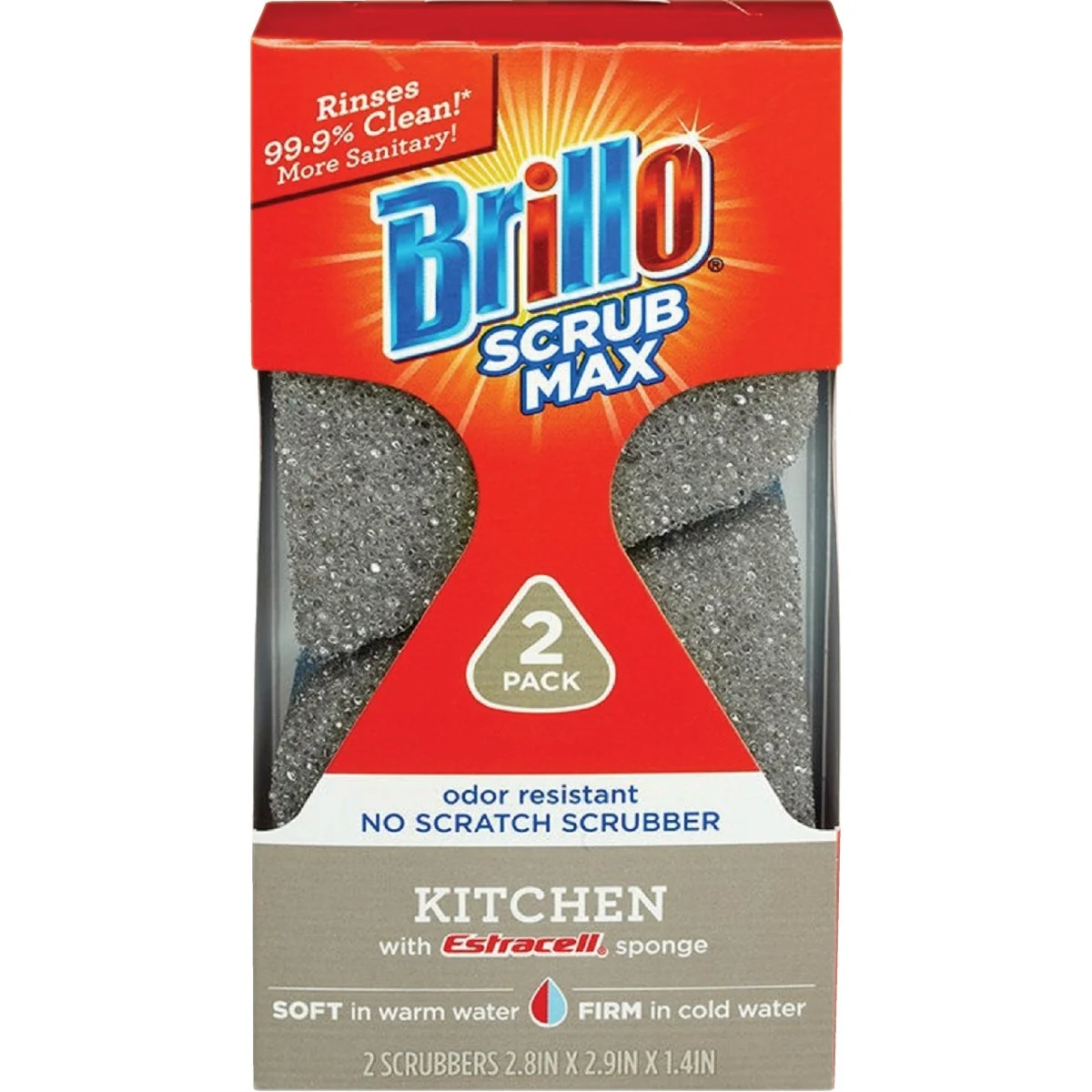 Excellent Brillo Scrub Max Kitchen Scrub Sponge 2-Count Sophisticated