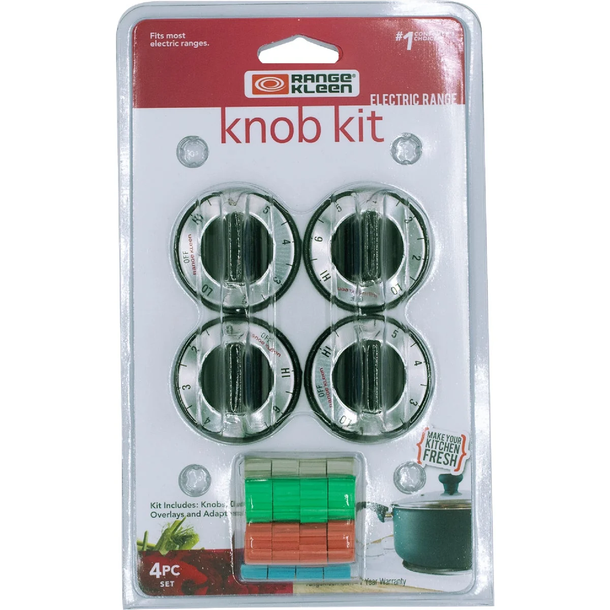 Expertly Made Range Kleen Black Electric Range Knob Kit 4 Piece Outstanding
