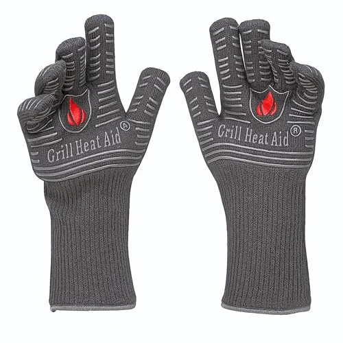 Lightweight Grill Gloves Heat Proof for Men Grilling BBQ Heat Resistant Gloves 2 Count Minimalist