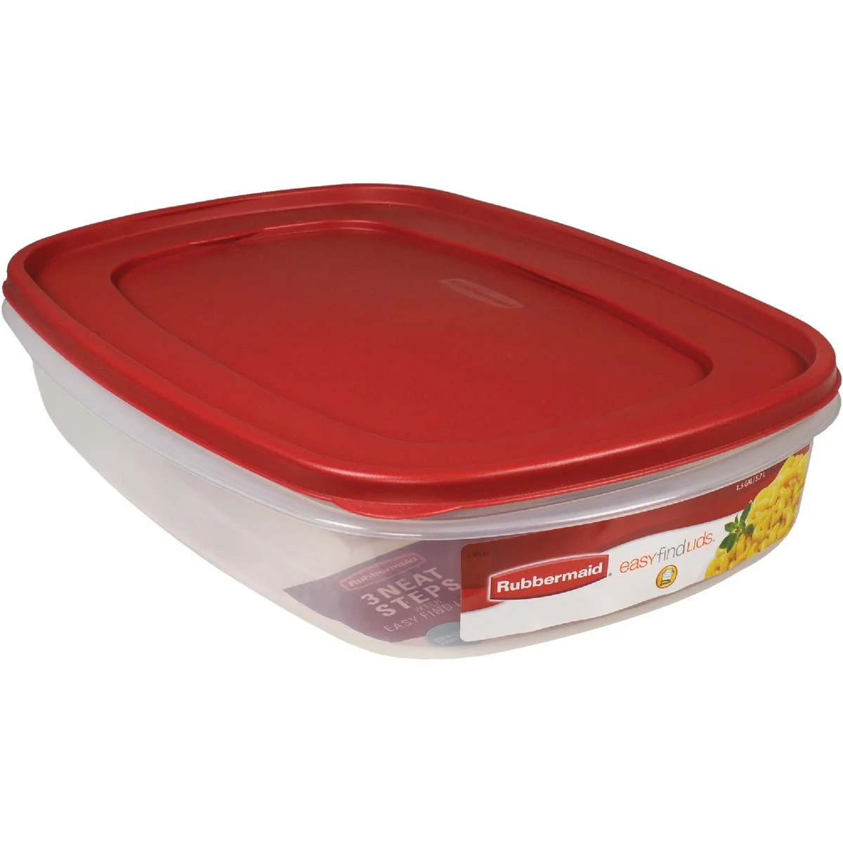 Original Design Rubbermaid Easy Find Lids 1.5 Gal. Clear Rectangle Food Storage Container Fast