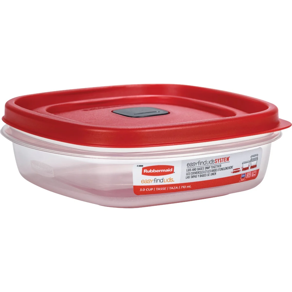 Dependable Rubbermaid Easy Find Lids 3 C. Clear Round Food Storage Container Fine Crafted