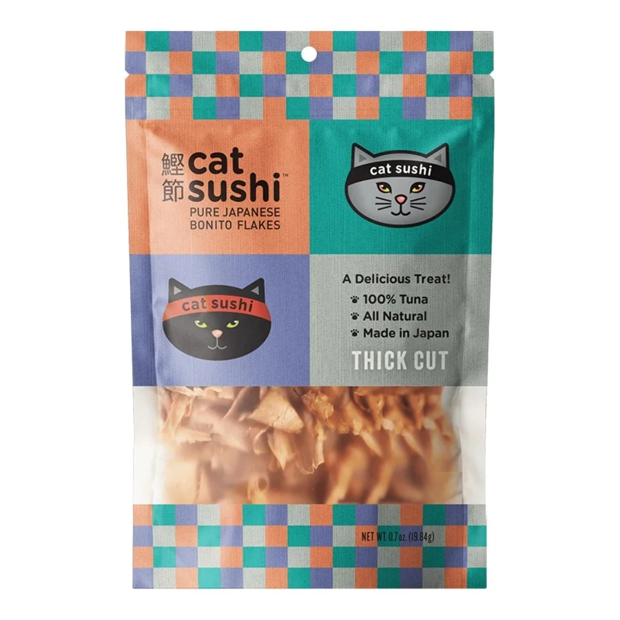 Fine Earthly Cat Sushi Bonito Flakes Thick Cut Cat Treats Tuna 0.7-oz Effective