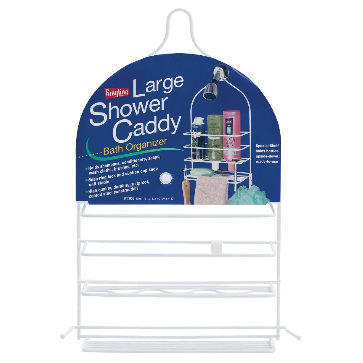 Flexible Grayline 10 In. x 16-1 2 In. x 4 In. Large Shower Caddy Advanced