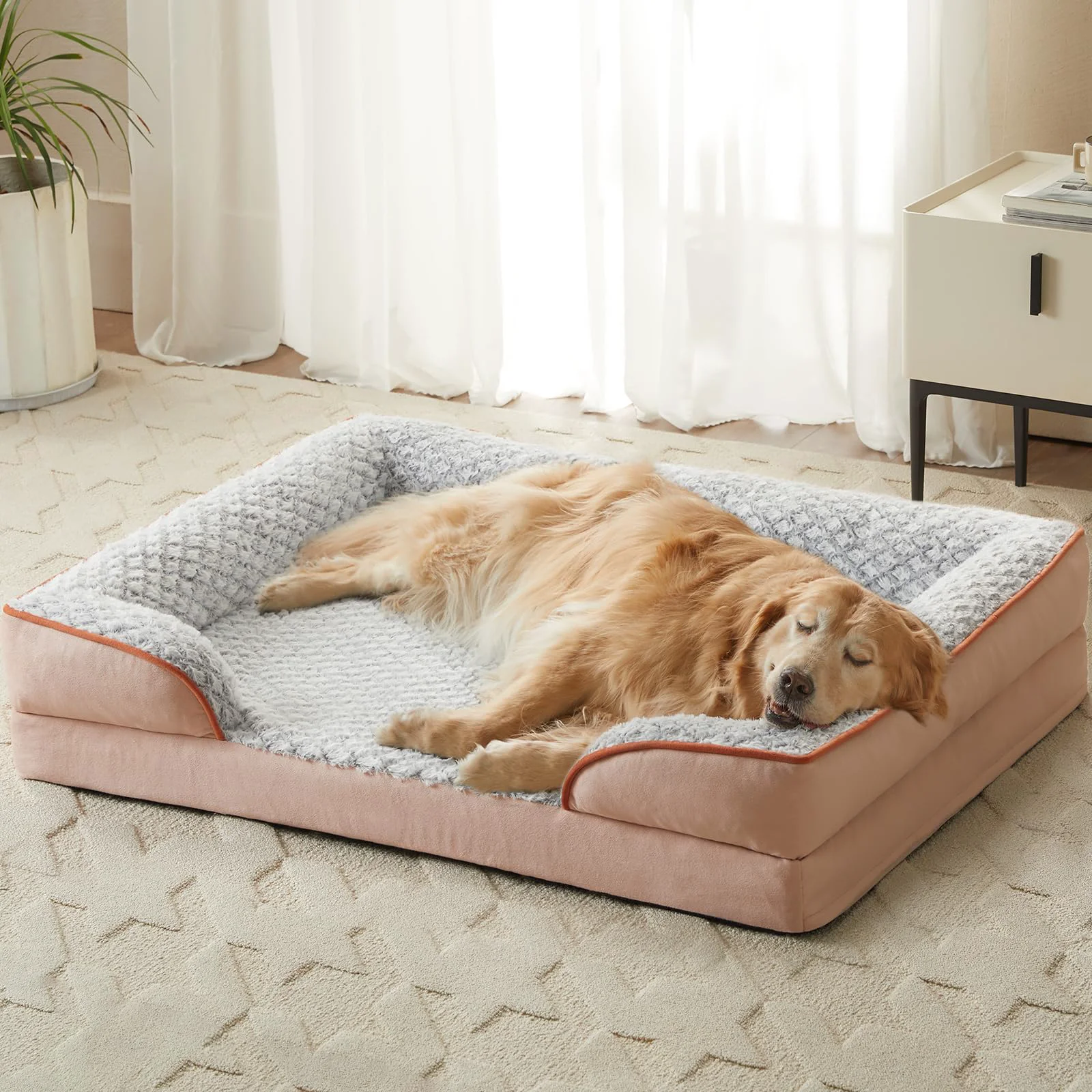 Premium LEXTRO Orthopedic Dog Bed for Extra Large Dogs – Egg Crate Foam Waterproof Cover Prestigious