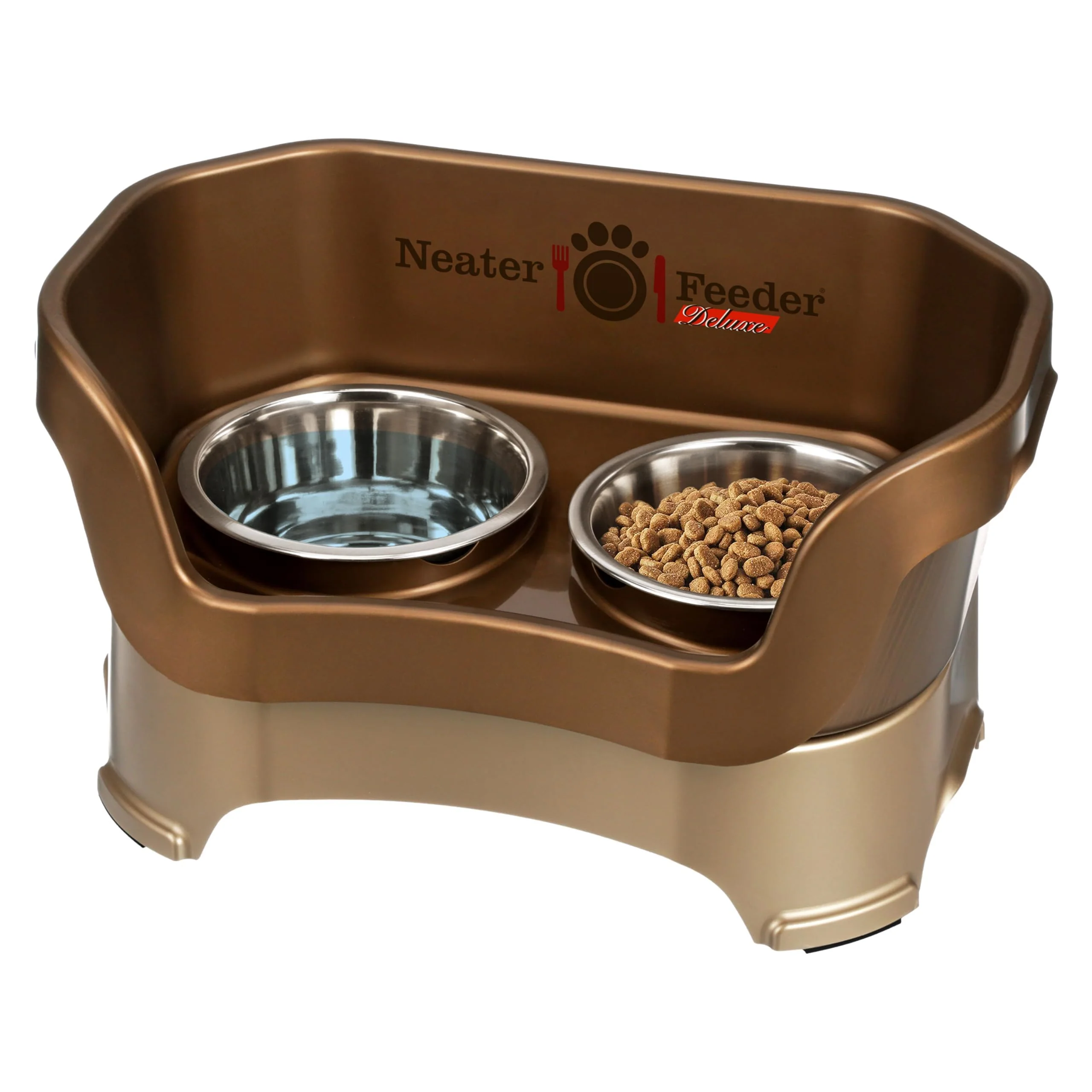 High-Grade Neater Pet Brands Neater Feeder Deluxe — Mess-Proof d Dog Bowls for Medium Dogs 19–40 lb Bronze Easy-to-Use