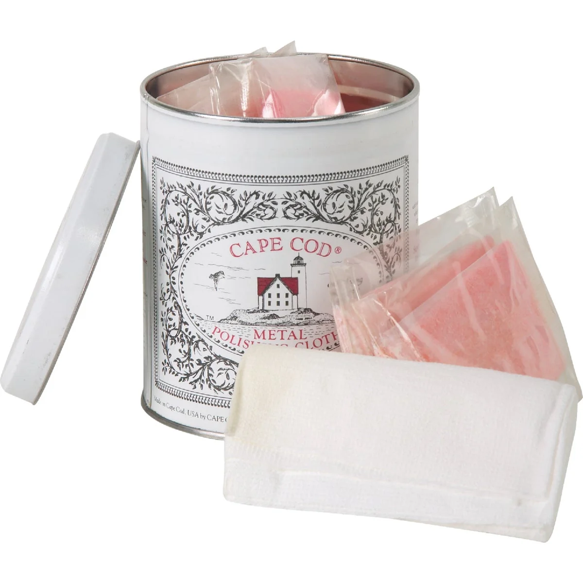 Exceptional Cape Cod Pre-Moistened Metal Polishing Cloth in Tin 12 Count Convenient