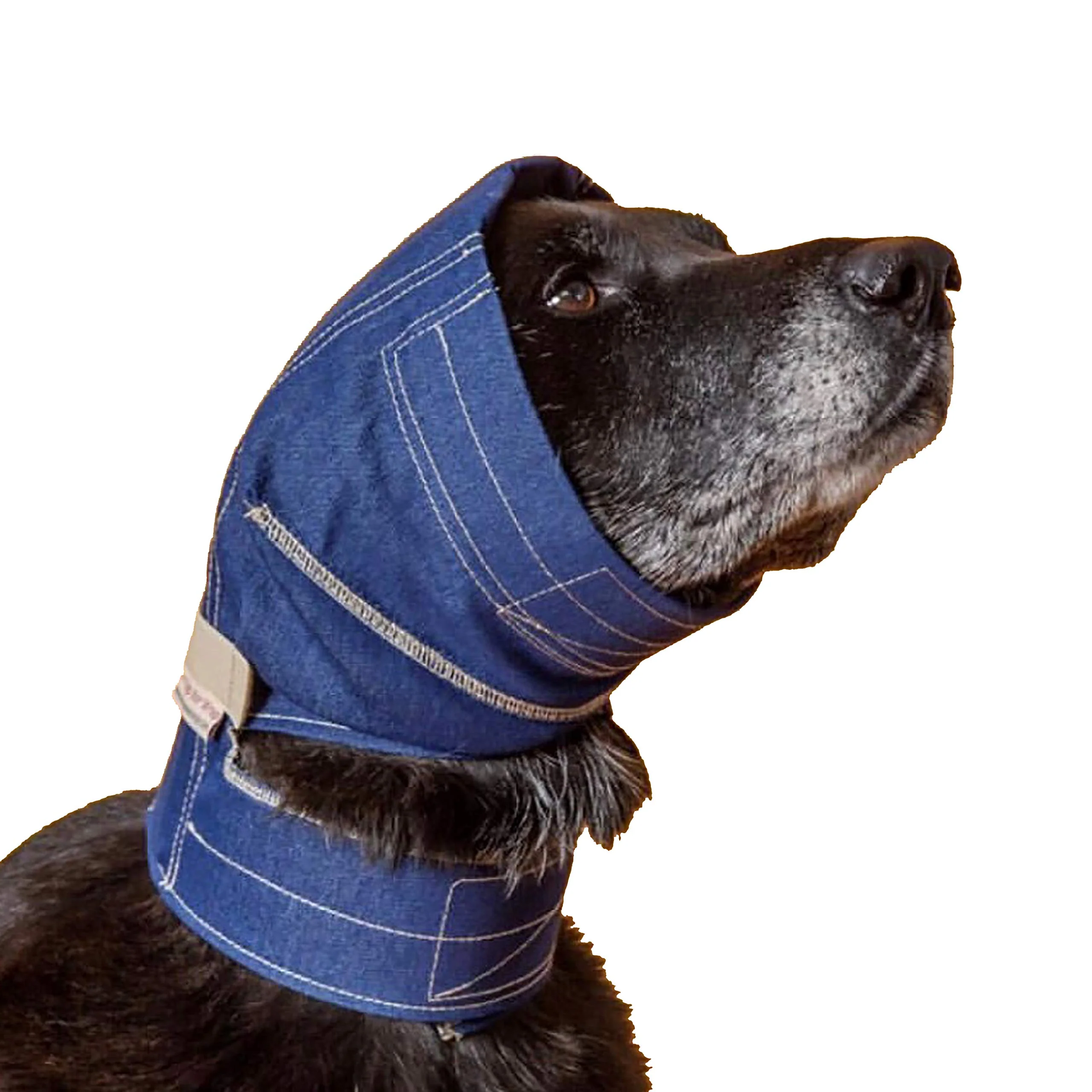 High-End No Flap Ear Wrap - Denim Small Medium Durable Adjustable Dog Ear Protection Crafted