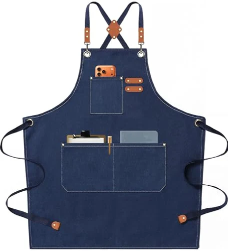 Trendy Chef Aprons for Men Women with Oversized Pockets Excellent