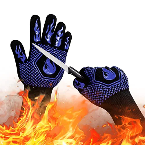 Solid BBQ Gloves 1472F Heat Resistant Non 2 Count Modern