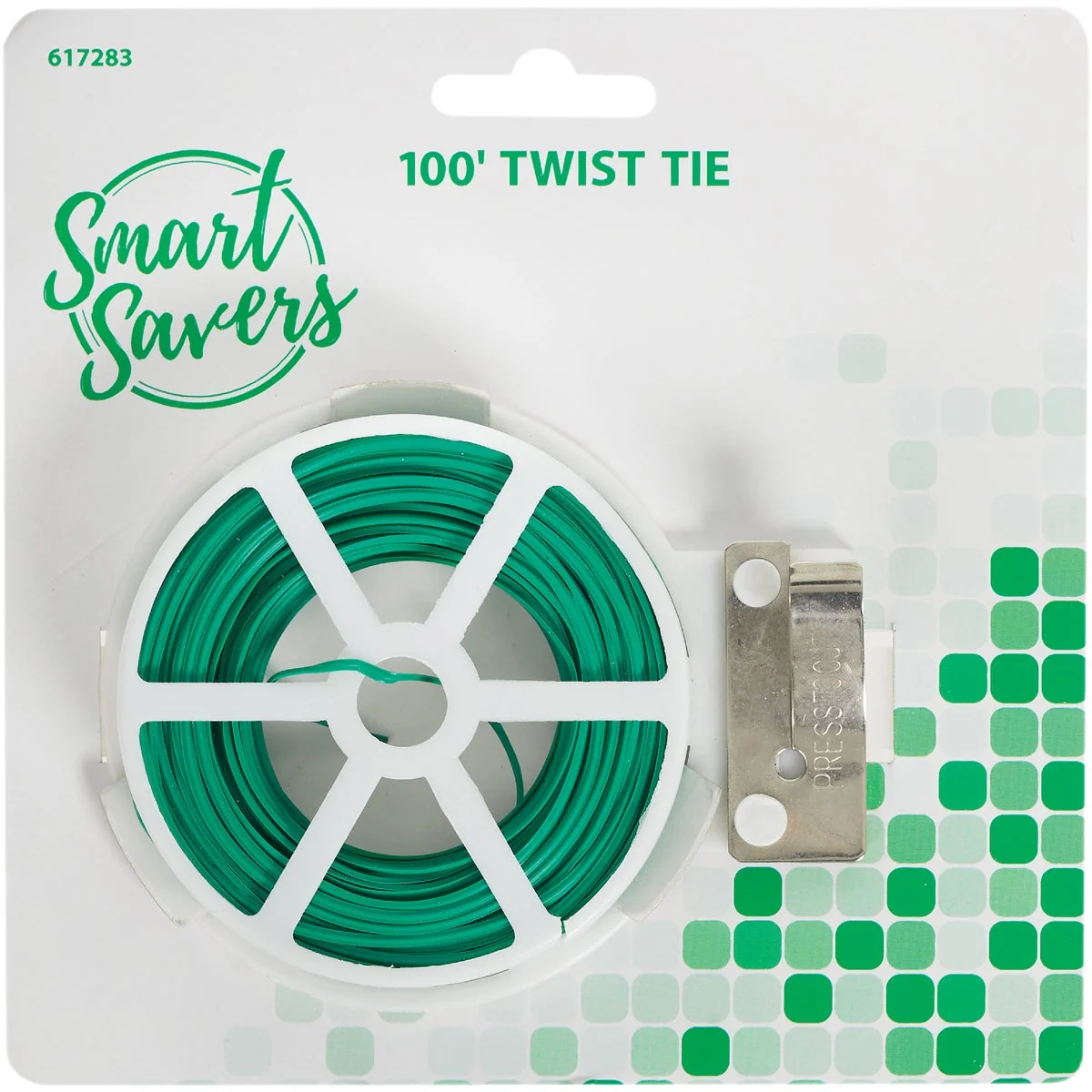 Breathable Smart Savers 100 Ft. Green Rubber Twist Tie Enhanced