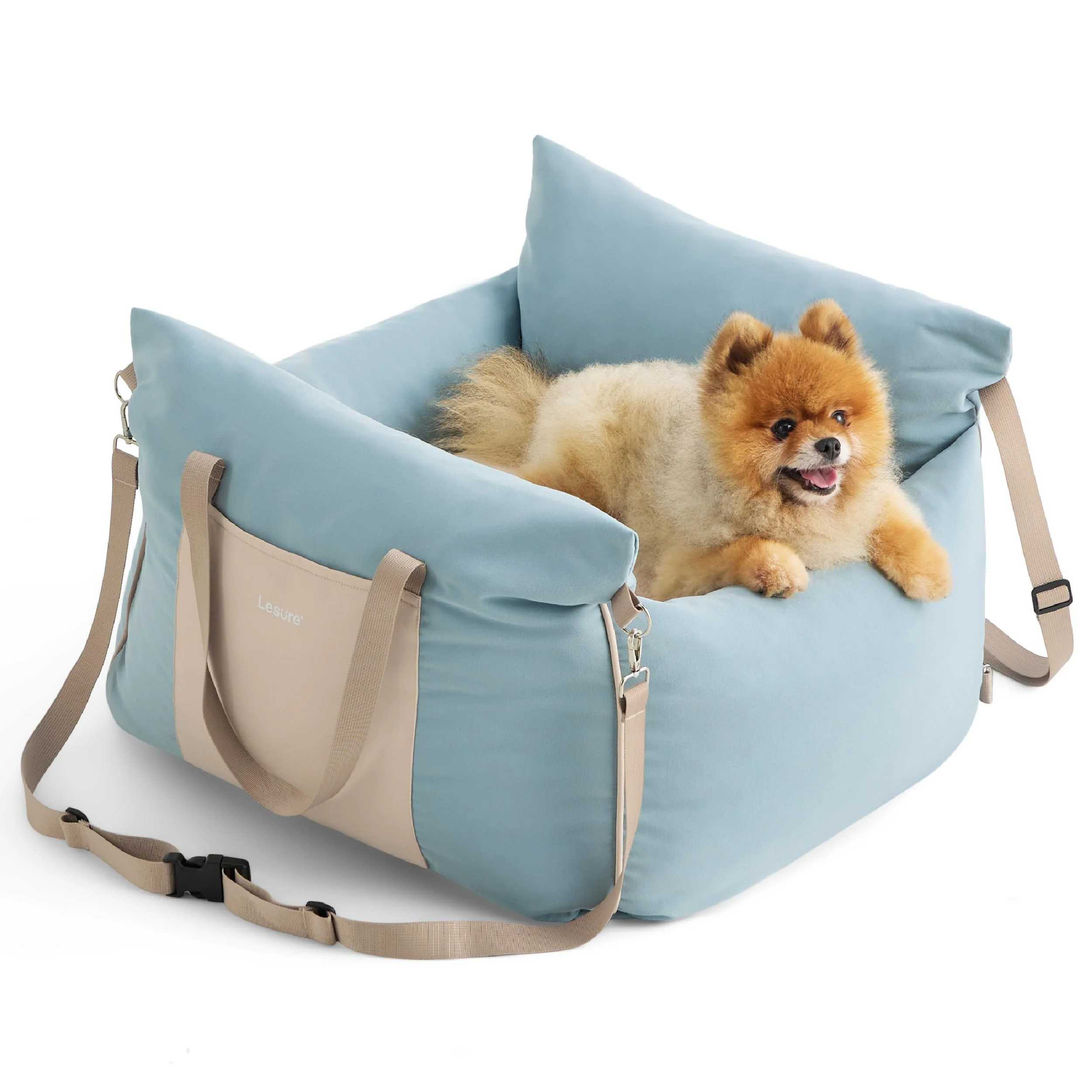Modern LE SURE Lesure Small Dog Car Seat – Soft Booster with Safety Leash Storage Outstanding