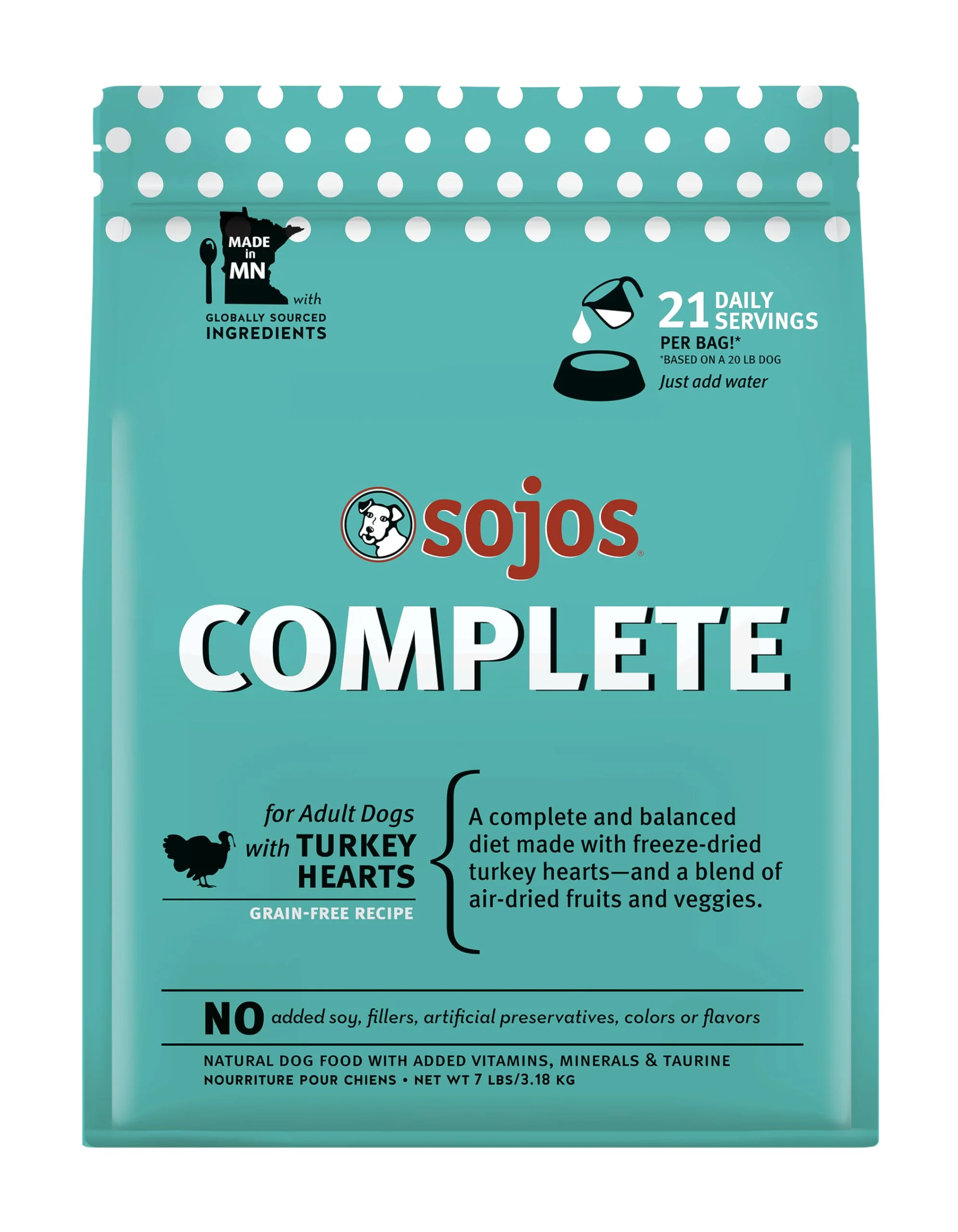 Premium Material Sojos Natural Pet Food Complete Turkey Recipe Dehydrated Dog Food — 7 lb Blue Fine Crafted