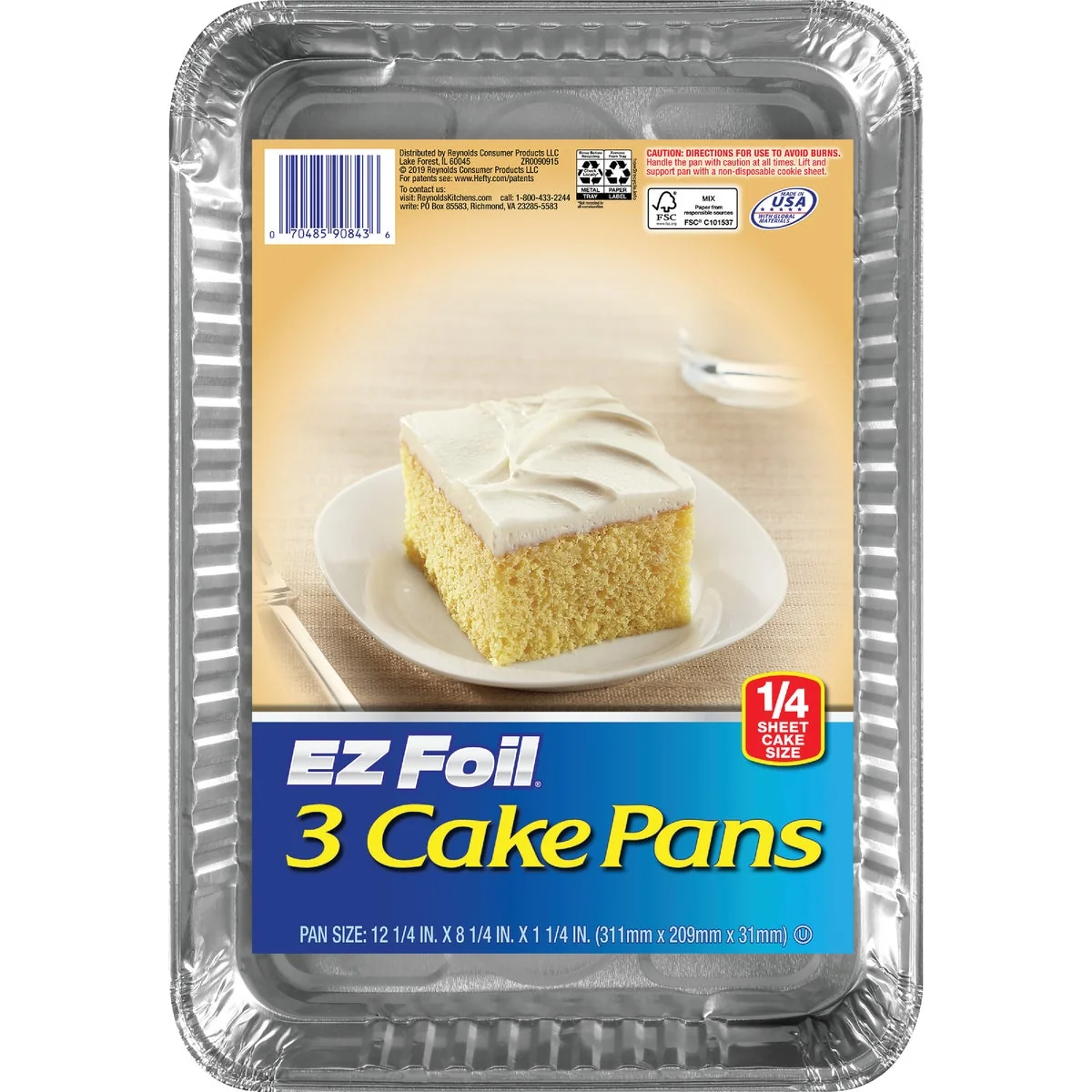 Secure EZ Foil 12-1 4 In. x 8-1 4 In. Oblong Cake Pan 3-Piece Contemporary