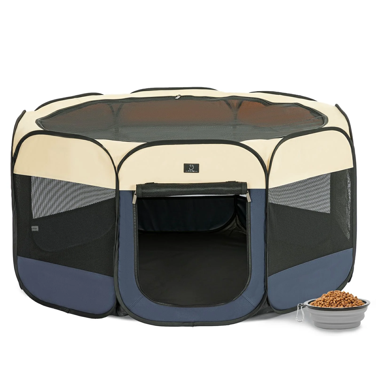Soft A 4 Pet Portable Dog Playpen for Small Dogs Puppies — 49-inch Pop-Up Fence with Waterproof Bottom and Mesh Top Premium Material