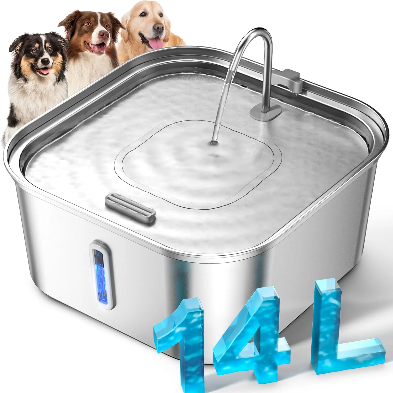 Luxury MAILOFY 14L Large Dog Water Fountain Stainless Steel Pet Fountain for Multi-Pet Homes Next-Generation