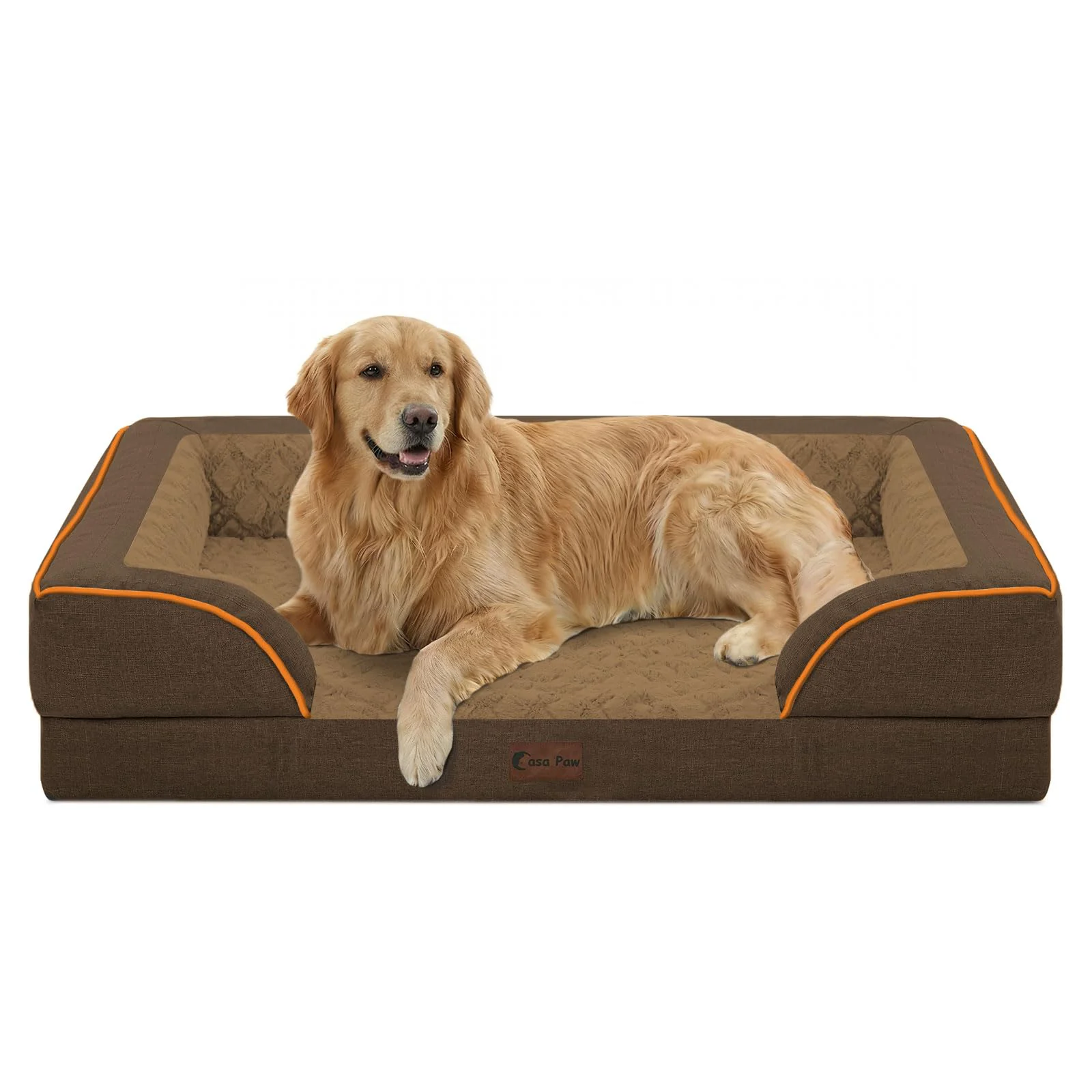 Safe Casa Paw Orthopedic Dog Bed XL 42x30in – Waterproof Memory Foam Non-Slip Egg-Crate Support Fashionable