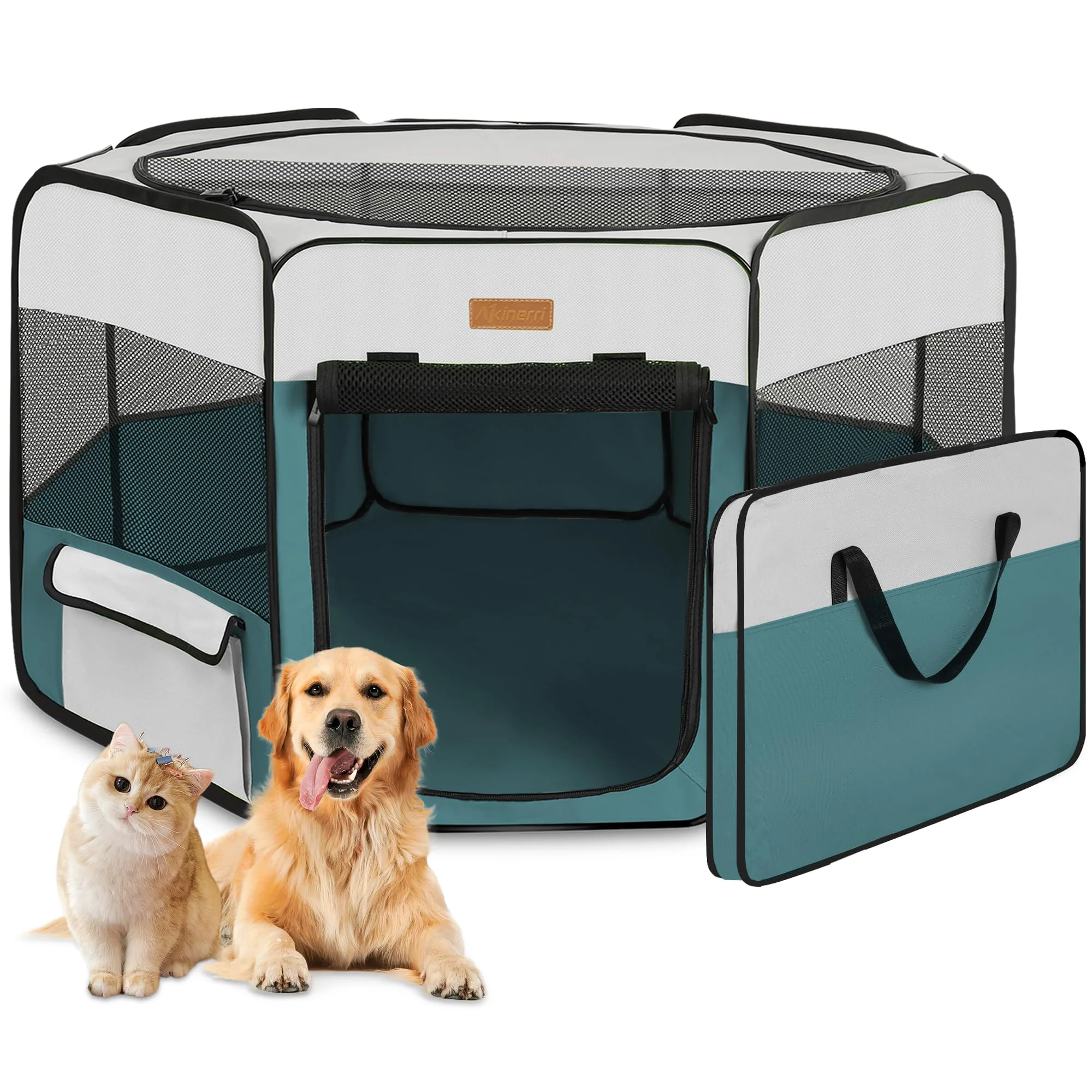 Quality Akinerri Dog Playpen – Portable Foldable Large-Capacity Pet Tent Blue Unique