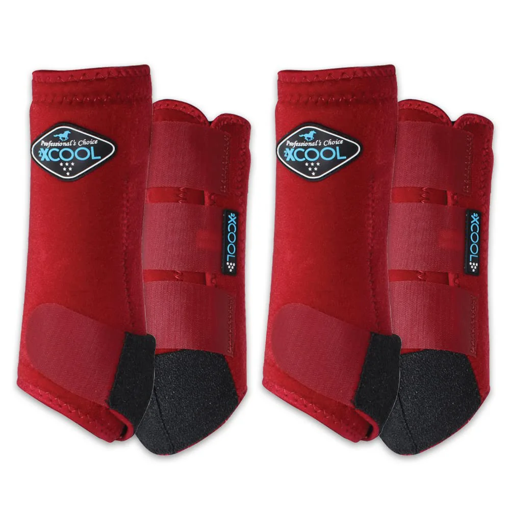 Durable Professional's Choice 2XCOOL Sports Medicine Horse Boots 4-Pack Medium Crimson – Protective Breathable Smooth
