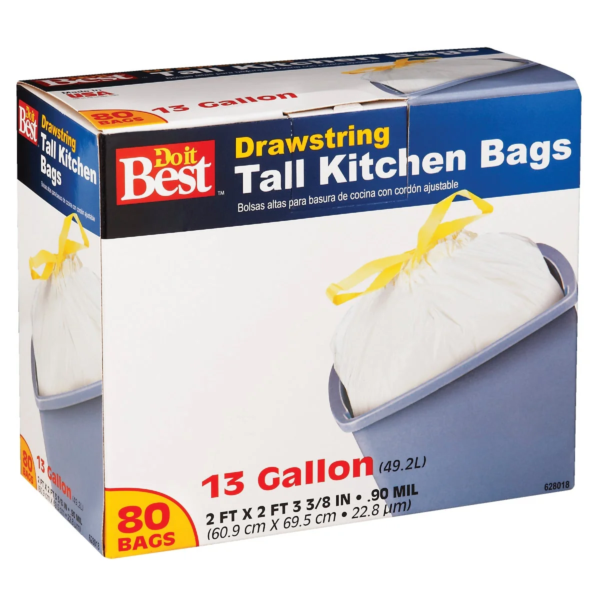 Official Do it 13 Gal. Tall Kitchen White Trash Bag 80-Count Proven