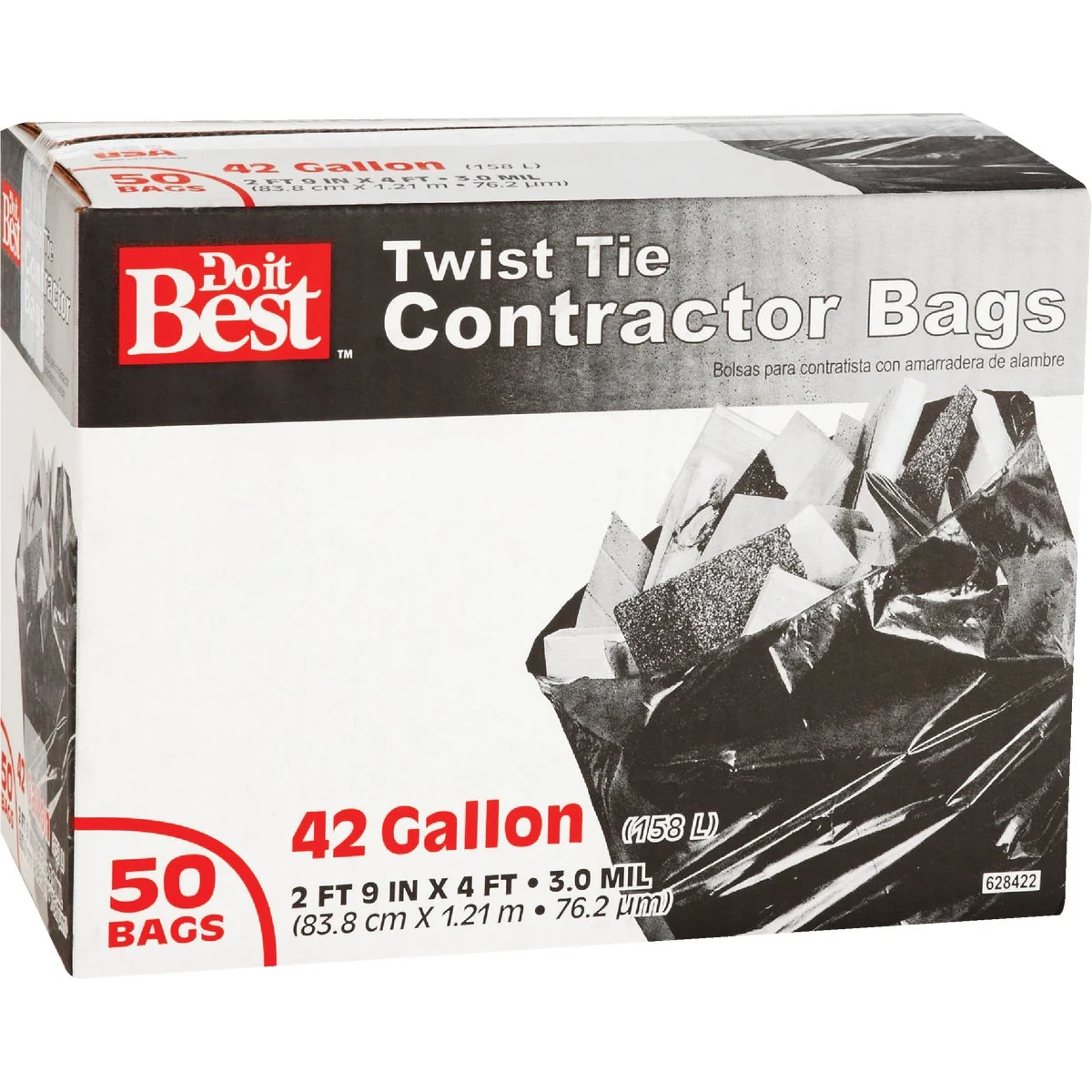 Smooth Do it 42 Gal. Twist Tie Contractor Black Trash Bag 50-Count Professional