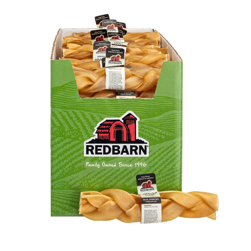 Selected Redbarn Collagen Braid — Small 25-Count Single-Ingredient Beef Chew for Dogs Natural