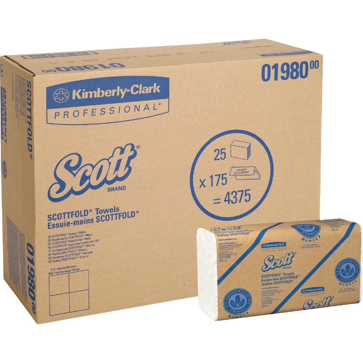 Quality Kimberly Clark Scott Pro Scottfold M White Hand Towel 25-Count Unique