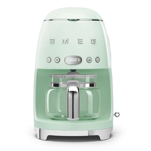 Trendy 50's Retro Style Aesthetic Drip Coffee Machine with 10 Cup Glass Carafe Trusted