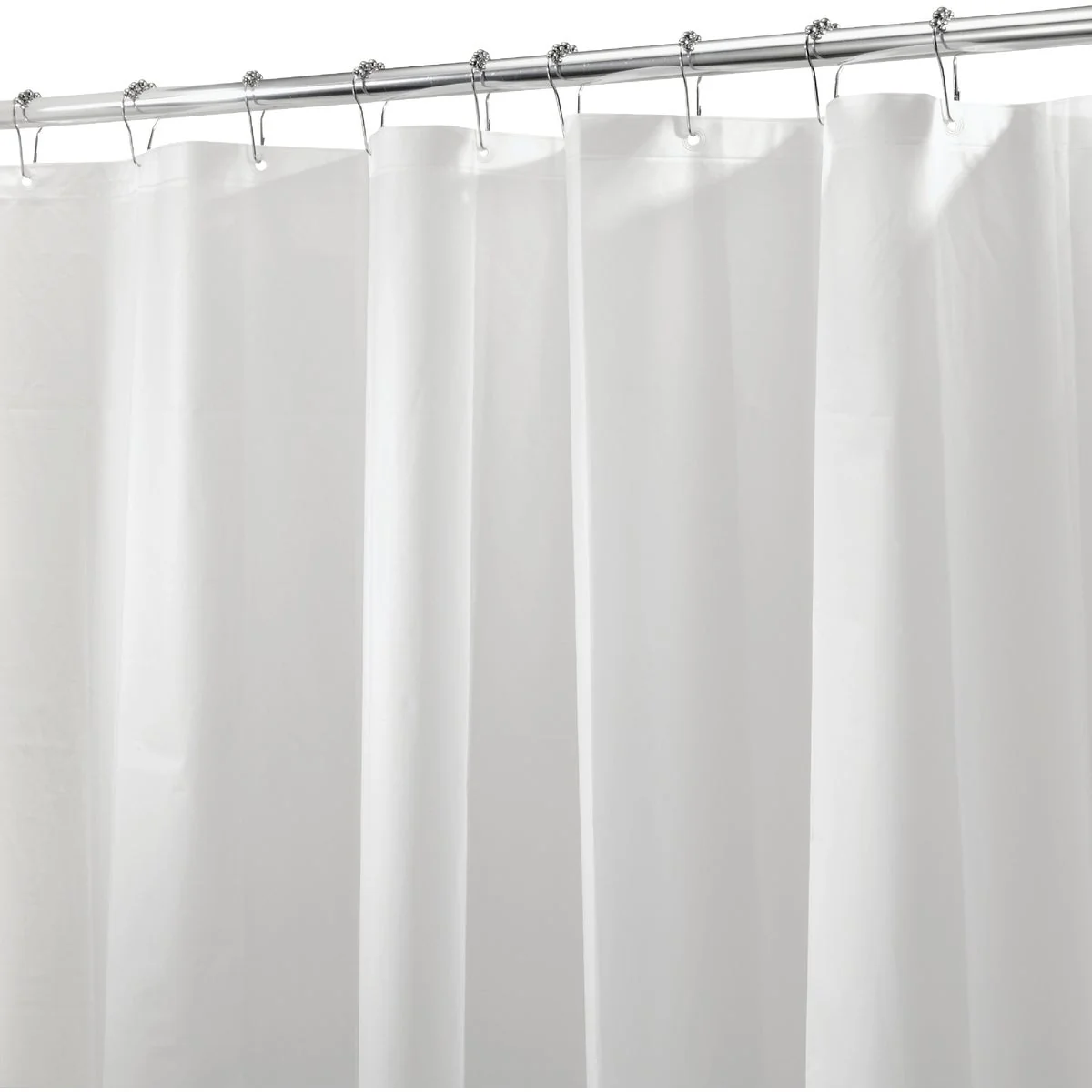 Outstanding iDesign 72 In. x 72 In. White PEVA Shower Curtain Liner Reliable