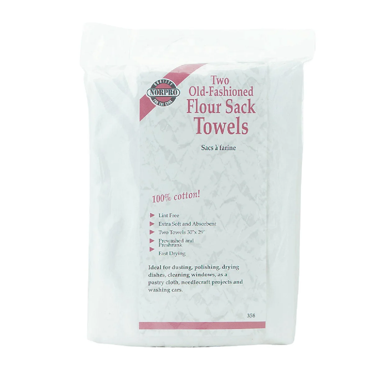 Environmentally Friendly Norpro 30 In. x 29 In. Flour Sack Towel 2 Count Optimized